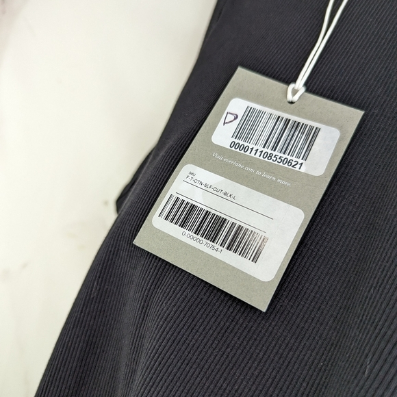 Everlane Tank Top Black The Rib Cutaway Organic Cotton High Neck - Picture 9 of 11